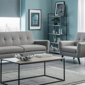 Monza 2 Seater Compact Retro Sofa - Grey