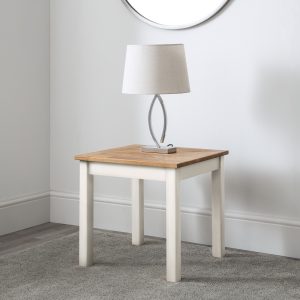 Coxmoor Lamp Table - Ivory & Oak