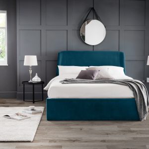 Frida Ottoman Storage 135cm Double Bed - Teal