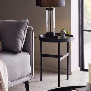 Franki Mirror Glass Lamp Table