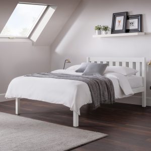 Luna 135cm Double Bed - Surf White