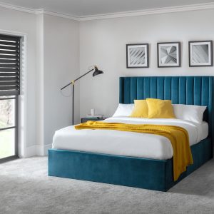 Langham Ottoman Storage 135cm Double Bed - Teal