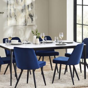 Miami Rectangular Stone Top Dining Table - White Marble