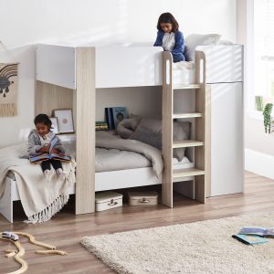 Horizon Bunk Bed - Pale Wood And White