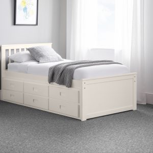 Maisie Bed With Underbed And Drawers - Surf White