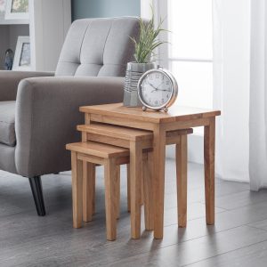 Cleo Nest Of Tables - Natural Oak Finish
