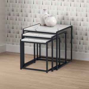 Tribeca Nest Of 3 Tables - White Marble