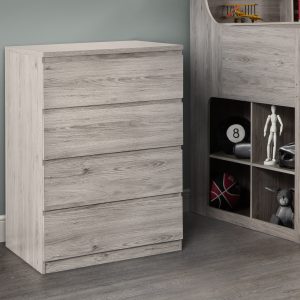 Jupiter 4 Drawer Chest- Grey Oak