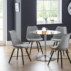 Kudos Chrome & Glass Pedestal Table