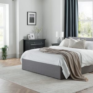 Rialto Ottoman Storage 135cm Double Bed - Light Grey